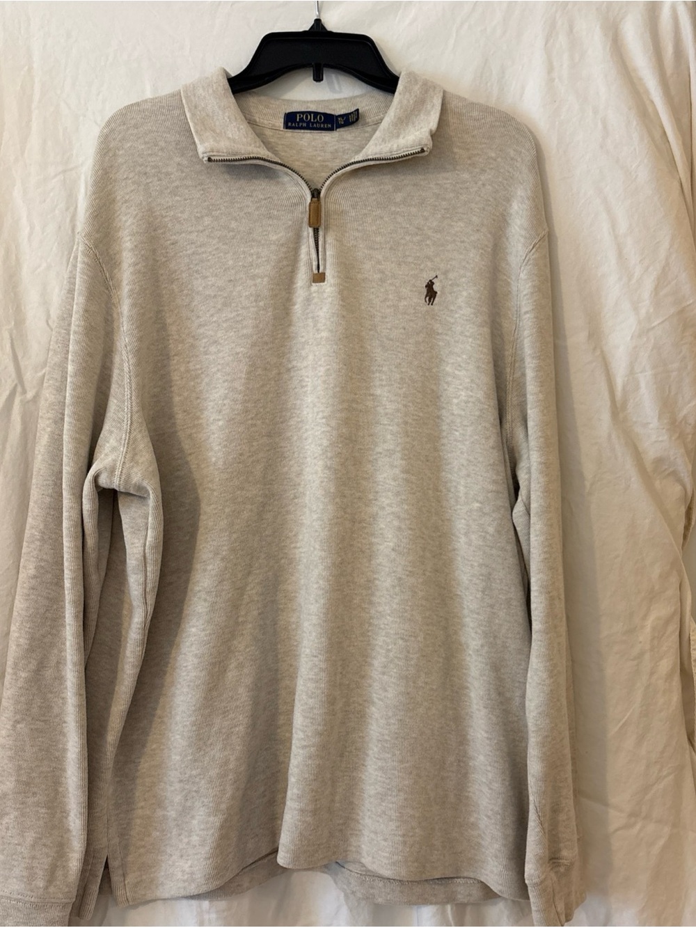 Polo by Ralph Lauren Men's Light Cream Half-Zip Pullover Sweater
